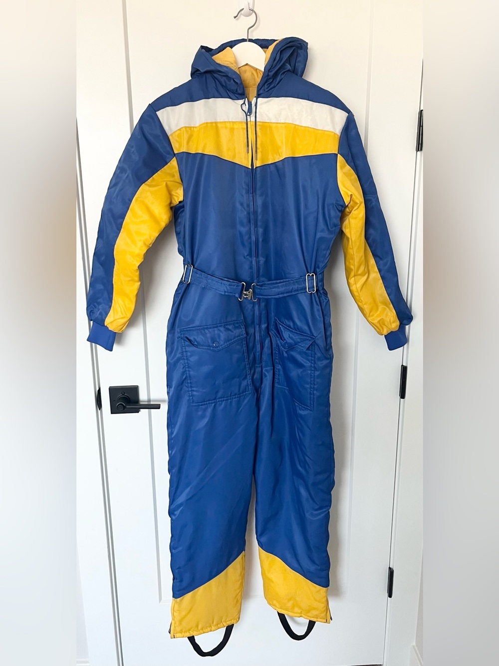 Vintage 80s 90s Trailmaster Ski Snowboard Snowmobile Suit Blue
Yellow Men's L